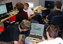 High school students work their computers