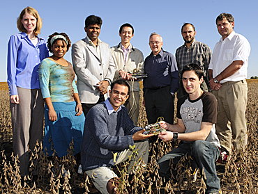The nine faculty and graduate students developing wireless soil sensors that could help researchers and farmers collect soil data.