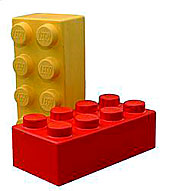 Red and yellow LEGO bricks