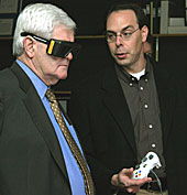 Newt Gingrich tours Iowa State's Virtual Reality Applications Center