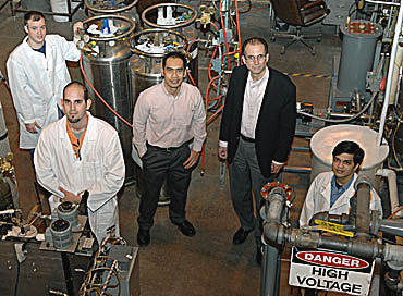 Robert Brown and a research team studying how fast pyrolysis can convert biomass into bio-oil.