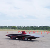 Solar car on track